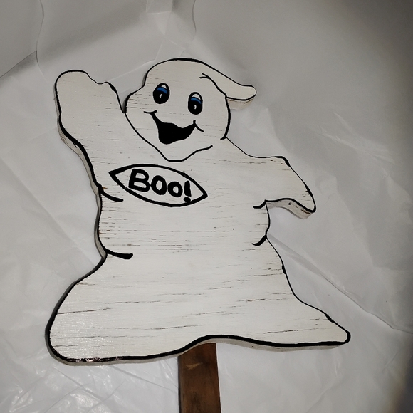 Handmade Vintage 90s Solid Wood Ghost Yard Decoration - Picture 1 of 10